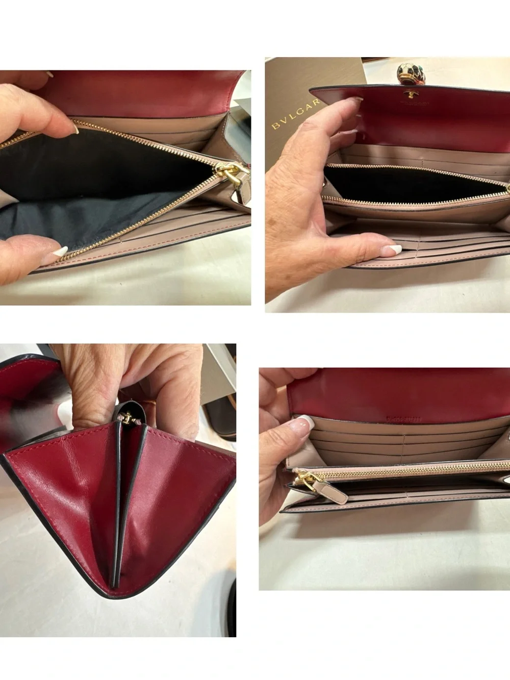 Bvlgari Ruby Rose Serpenti Envelope Clutch with Snakehead Clasp Full Inclusion
